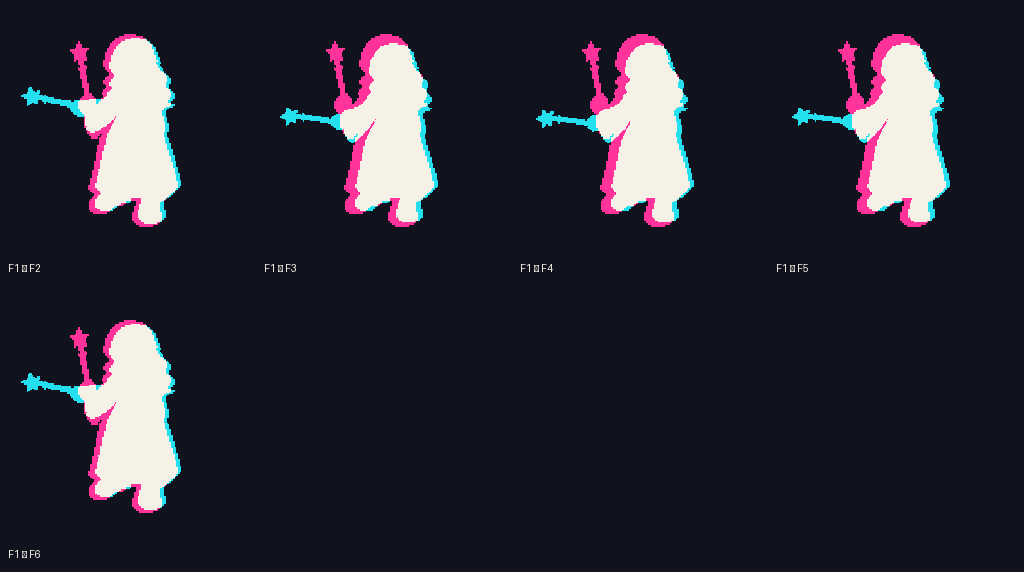 Selene Starward Mage · idle animation · review/onion-audit/f1-onion-sheet.png