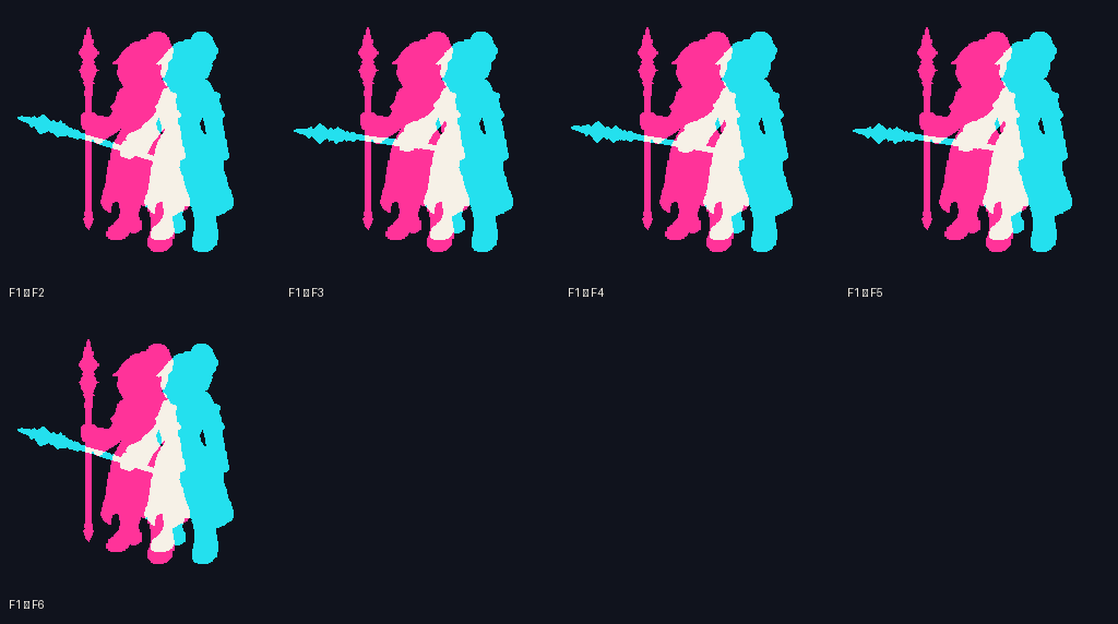Vespera Academy Rune Pointer · idle animation · review/onion-audit/f1-onion-sheet.png